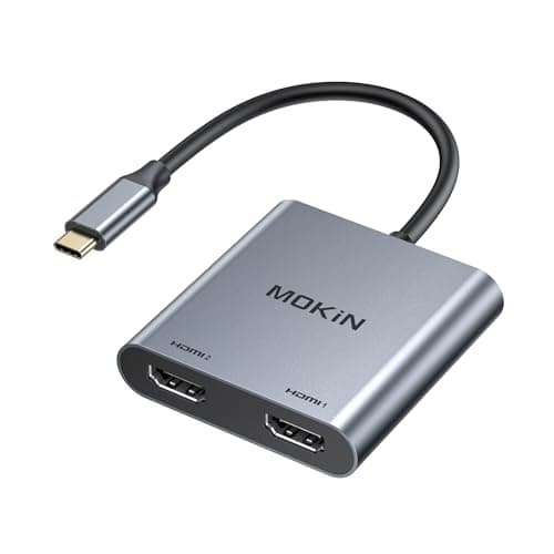 Image of MOKiN USB C to Dual HDMI Adapter, 2 IN 1 Dual HDMI Monitor Adapter 4K@60Hz,USB C Hub to 2 HDMI Splitter Dual Monitors for MacBook/Chromebook Pixel/Lenovo/Surface