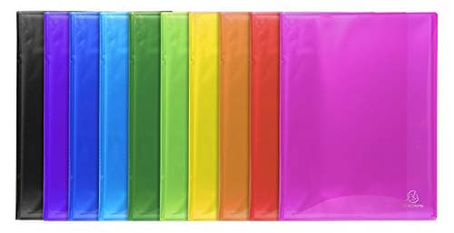 Image of Exacompta - Ref 85770E - Iderama Collection - Semi-Rigid Display Book - 240 x 320mm in Size, Suitable for A4 Documents, 30 Pockets - Assorted Colours (Pack of 12)