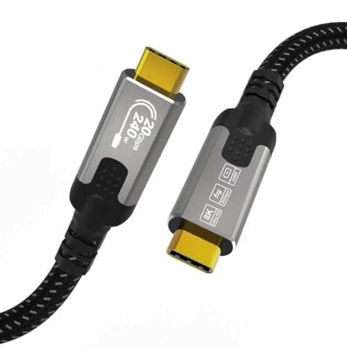 Image of CABLAPTOP usb c 0.5m,20Gbps USB C Data Cable,USB 3.2 Gen2x2 Cable 240W Fast Charge,Data Transfer Cable Type C,8K@30Hz,4K@144Hz USB C Video Cable for MacBook Pro,iPhone 16 Pro Max,Hub,Studio Display