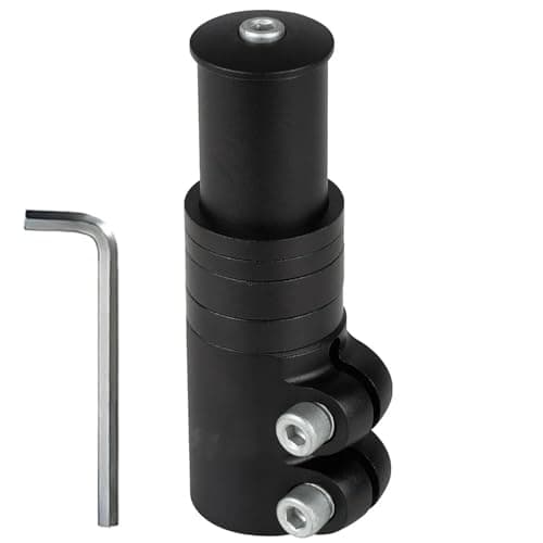 Image of Anhoer Bike Stem Riser 125mm, Bicycle Handlebar Extender for 1-1/8" Steerer Tube, Aluminium Alloy MTB Stem Adapter, Raise Handlebar Height for Comfort Riding, Black with Hex Key & Spacers