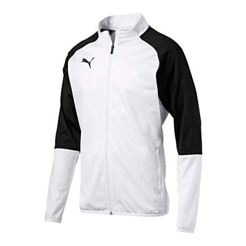 Image of PUMA DryCell Zip Up Track Jacket Black White Long Sleeve Mens Track Top 656265 04