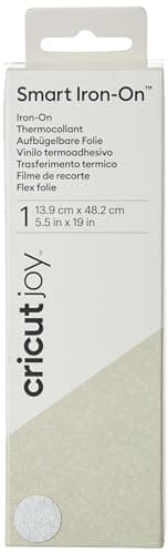 Image of Cricut Joy Smart Glitter Iron On | White | 48 cm (19 ft) | Heat Transfer Vinyl Roll (HTV) | for use with Cricut Joy