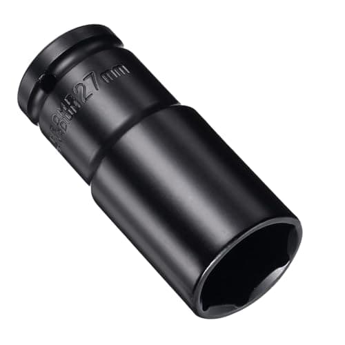 Image of Juttzzei Deep Impact Socket - 1/2 Inch Drive by 27mm Socket, Heat-Treated CR-V Steel, 78mm Length, 6-Point Metric Sizes for Car & Home Repair