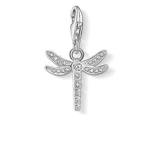 Image of Thomas Sabo Women Charm Pendant Dragonfly Charm Club 925 Sterling Silver 1800-051-14