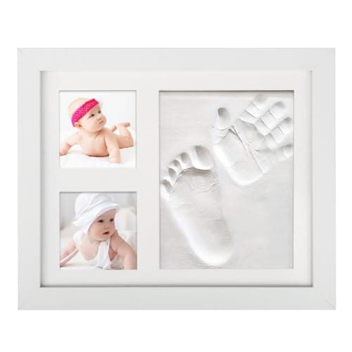 Image of CENBEN Baby Clay Handprint and Footprint Kit, Keepsake Photo Frame for Newborn Baby Girls and Boys, Baby Shower Gifts, Newborn Hand and Footprint Kit - New Mum Gifts