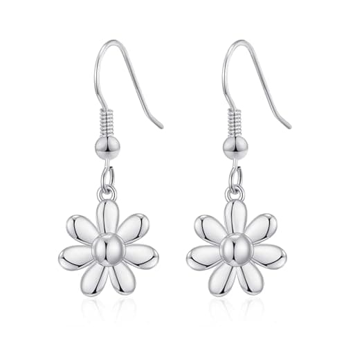 Image of Philip Jones Silver Plated Daisy Drop Earrings