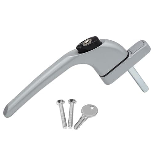 Image of uPVC Universal Window Handle Inline Locking Espag Double Glazing Matte Silver 40mm