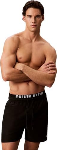 Image of Calvin Klein Men 5" Boxer Intense Power Lv00N61015 Swim Bottoms, Black (Black), S