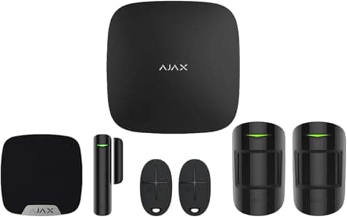 Image of Ajax Systems Smart Wireless Burglar System KIT – Ready to Install Pet-Friendly Home Security Kit with Motion & Door Sensors, Keyfobs, Siren, App Controlled, No Monthly Fees, Official Warranty (Black)
