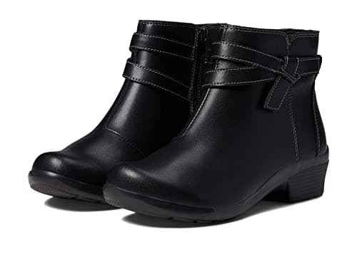 Image of Clarks Women's Angie Spice Ankle Boot, Black Leather, 3 UK