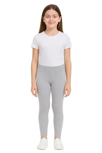 Image of PopCouture Girls Premium Dance & Gymnastics Sports Activewear Leggings Silver Grey 2-3 Years
