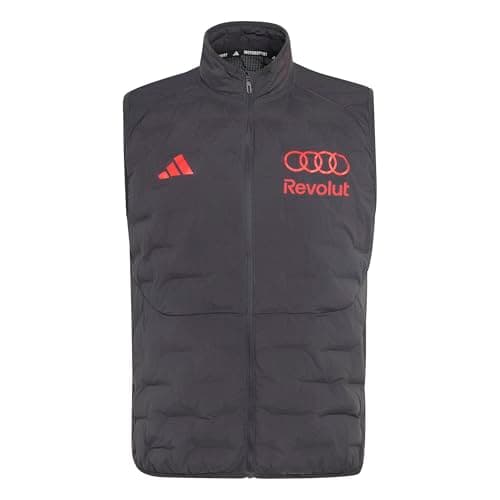 Image of adidas Men's Audi Formula ONE Team Mechanics Padded Vest, Utility Black/hi-res red, L