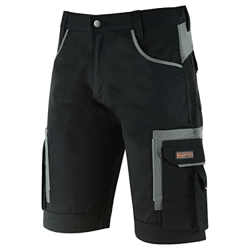 Image of WrightFits® Olympian Work Shorts Men Safety Combat Summer Cargo Shorts Multi Pockets Triple Stitched Heavy Duty Durable Workwear Combat Short for Men UK(Black-32)