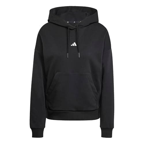 Image of adidas Women's ESSENTIALS SMALL LOGO FEEL COZY HOODIE, black/white, L
