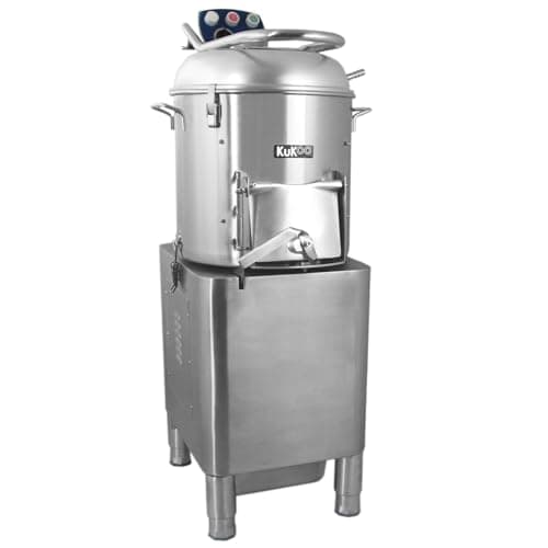 Image of KuKoo Commercial Electric Potato Rumbler Peeler Machine Automatic Heavy Duty Catering Restaurant Peeling Machine 20Kg Capacity