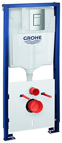Image of GROHE Solido 4-in-1 Concealed Toilet Installation System - Wall Hung Set for WC (Dual Button Flushing Plate, Frame 1.20 m, Cistern 6l-9l, Sound Insulation, Wall Bracket), Ready to Install, 39930000