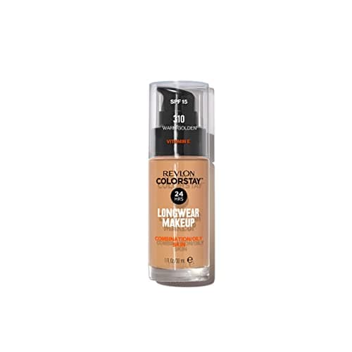 Image of Revlon Colorstay Liquid Foundation Makeup for Combination/Oily Skin SPF 15, Longwear Medium-Full Coverage with Matte Finish, Warm Golden (310), 30 ml