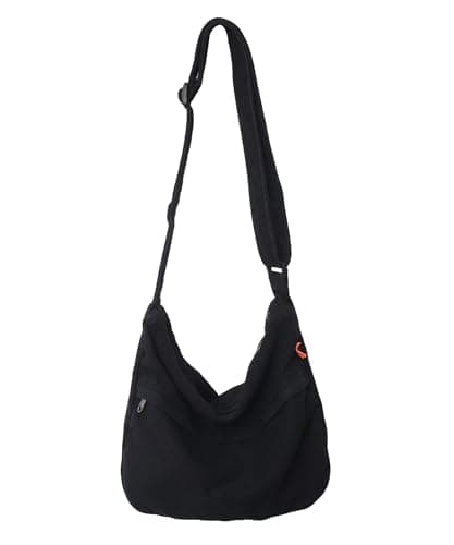 Image of HAN-LBG Crossbody Hobo Bag for Women Men, Casual Canvas Mens Shoulder Bag with Adjustable Straps Lightweight Messenger Tote Bags for Travel Hiking Work