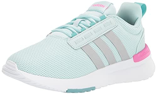 Image of adidas Racer TR21 Running Shoe, Halo Mint/Silver Metallic/Screaming Pink, 6.5 US Unisex Big Kid