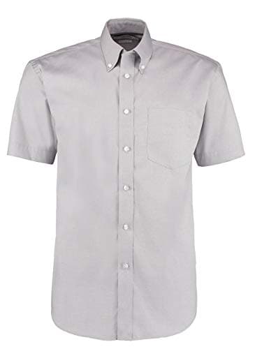 Image of Kustom Kit Short Sleeve Corporate Oxford Shirt Silver 19