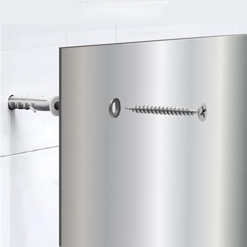 Image of Ooivie Stainless Steel Splashback – Brushed finish - Splashback for Kitchen – cooker splashback – kitchen splashback – multiple sized kitchen splashbacks for walls (With holes, 600mm x 700mm)