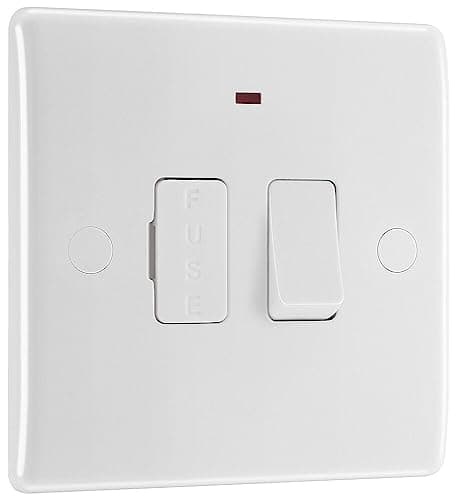 Image of BG Electrical Switched Fused Connection Unit with LED Power Indicator, Fused Spur Switch, Round Edge, Nexus 800 Series, White Moulded, 13A, 852