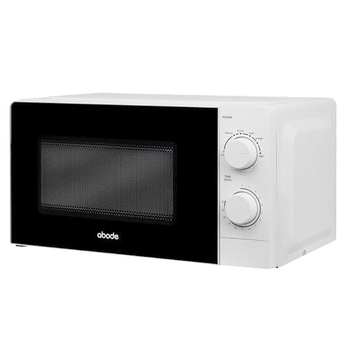 Image of Abode 20L Manual Microwave White 700W with 5 Power Levels & Timer, Button & Dial Control, Defrost Function, AMM2005 (Manual, White)
