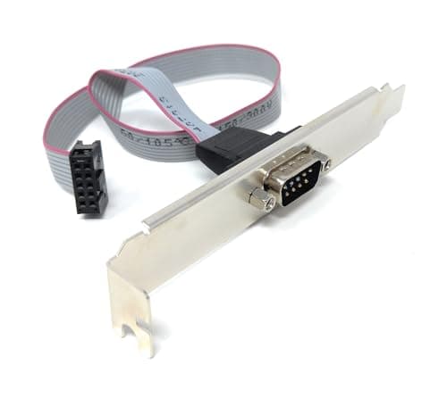 Image of DRUT DB9 RS232 Serial Port Cable 9-Pin Male to 9-Pin Female Motherboard Header, COM Port Bracket Adapter, 35cm Cable for PC Case Expansion.