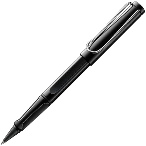 Image of LAMY safari roll-ink black - Ink Cartridge Rollerball Pen with ergonomic grip & line width M - for pleasant long writing - made of robust ASA plastic - including LAMY T10 blue cartridge