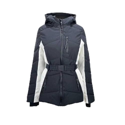 Image of Jack Wills Womens Hooded Puffer Long Sleeve Waterproof Ski Jacket Black 8