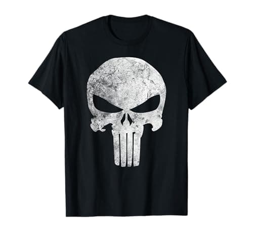 Image of Marvel Punisher Skull Symbol Distressed T-Shirt