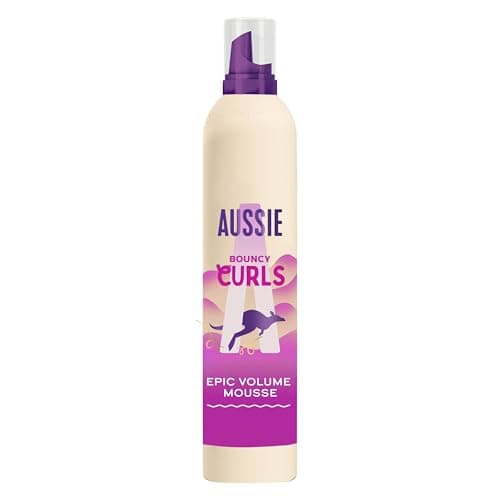Image of Aussie Bouncy Curls Epic Volume Mousse 200ml. Strong Hold and Definition, Heat Protection for Curly, Wavy Hair with 24H Frizz Protection. With Australian Macadamia Nut Oil. Vegan and Cruelty-Free