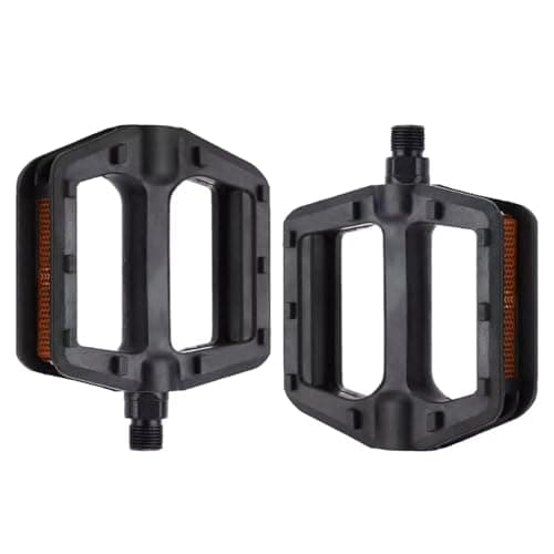 Image of Mountain Bike Pedals, Bicycle Pedals with Reflectors, 9/16 Inch Bearing Platform Pedals, Non-Slip Durable Bike Pedals for MTB/Road/Hybrid (Black)