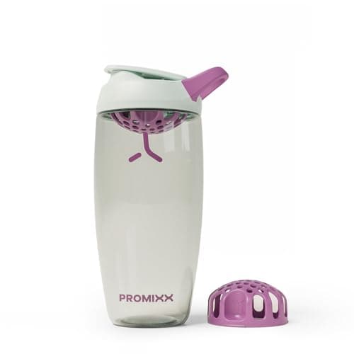 Image of Promixx Pursuit Protein Shaker Bottle – 760ml Silent Snap-Fit Mixer for Lump-Free Shakes – Leak-Proof BPA-Free Ecozen Gym Shaker with Measurement Marks for Fitness and Travel – Seagrass Green