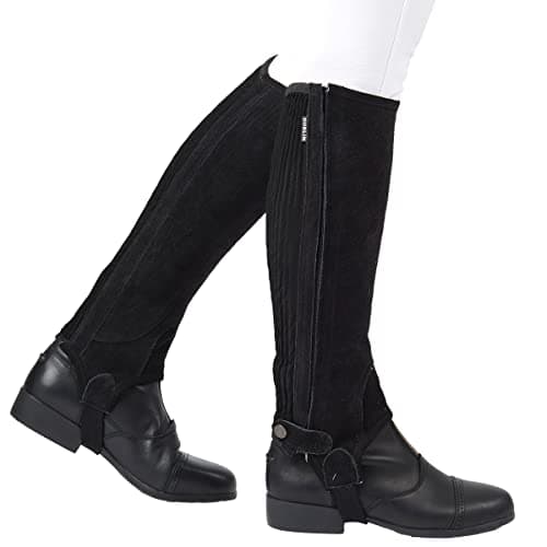 Image of Dublin Childrens/Kids Suede Half Chaps II (Childs Small) (Black)