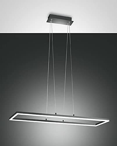 Image of Fabas Luce Bard LED Integrated Pendant Ceiling Light Light Anthracite Glass