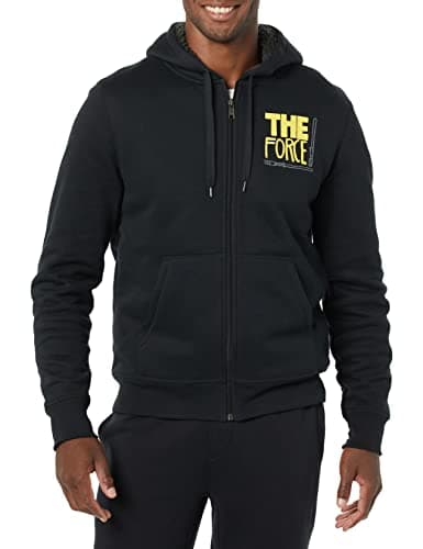 Image of Amazon Essentials Disney | Marvel | Star Wars Men's Sherpa-Lined Full-Zip Hoodie Sweatshirts, Star Wars Force, XXL