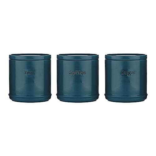 Image of Price & Kensington Accents Tea/Coffee/Sugar Container 750ml Set of 3 Piece Teal