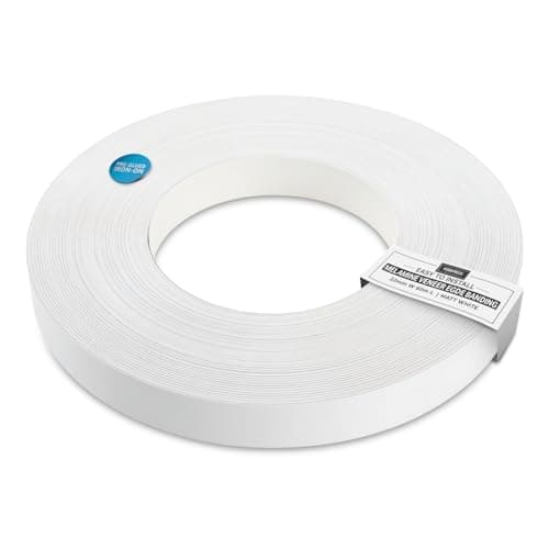Image of WoodPress® 22mm Matt White Melamine Pre-Glued Veneer Edging Tape – 50m Trade Roll – Iron-On Wood Application