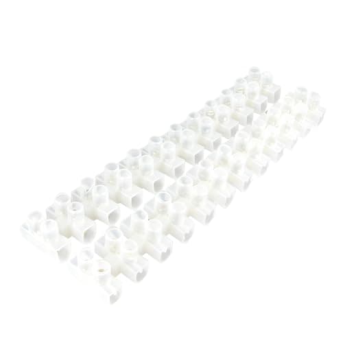 Image of 2 Pack 30A Electrical Connector Blocks 30 Amp 12 Way White Terminal Block Strip Electrical Terminal Connector Strips Electric Wire Chocolate Chock Blocks Connecting for Wiring Cable