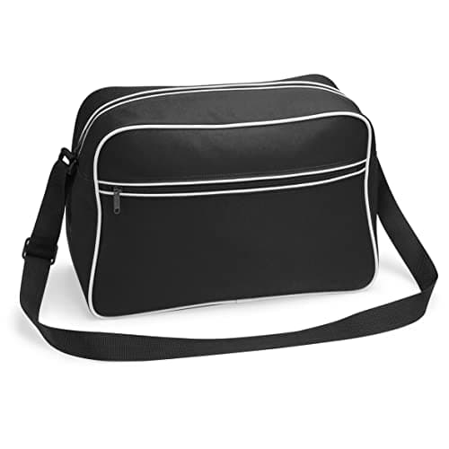 Image of Bagbase retro Shoulder Bag in Black and White