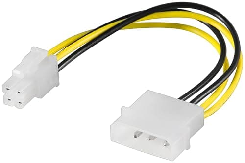 Image of AYMBH Molex to 4-Pin P4 Power Cable Adapter, PSU Molex to CPU 4-Pin Connector Converter for Motherboard, HDD, SSD & Optical Drives, Reliable Power Supply Cable for PC Upgrade & Repair