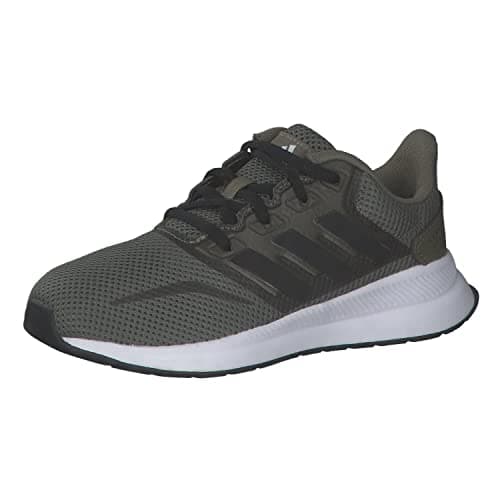Image of adidas Unisex Kids Runfalcon K Running Shoes, Khaki Schwarz Weiß, 3.5 UK