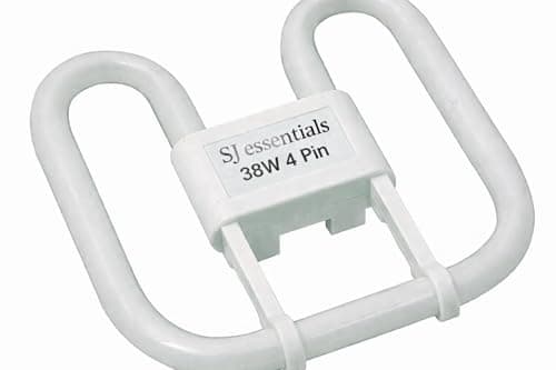 Image of SJ essentials 38W 2D Square 4-Pin CFL Lamp - GR10Q Energy Saving Bulb, Warm White 2700 Lumens, 3500K Color Temperature, 240V Voltage, Long-Lasting Square CFL Light for Homes, Offices, Shops