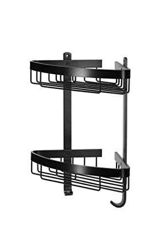 Image of Croydex Aluminum Cosmetic Bathroom Storage Basket Shower Caddy, Lifetime Rust Free Guarantee, Matte Black