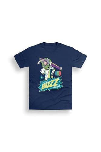 Image of Disney Toy Story Boys T-Shirt - Buzz Lightyear Navy Short Sleeve Crew Neck Graphic Tee, Comfortable Everyday Daywear Top for School, Holidays and Weekends