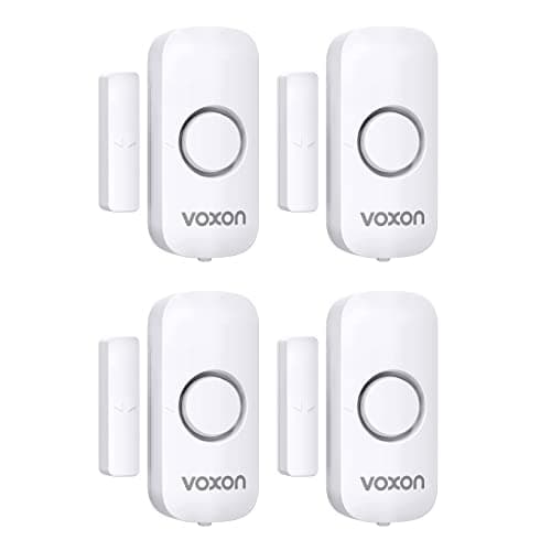 Image of VOXON Wireless Door and Window Alarm Sensor 4 Pack 2 Modes Magnetic Window Door Burglar Alarm with 100dB Loud for Kids Safety Home Shop Security