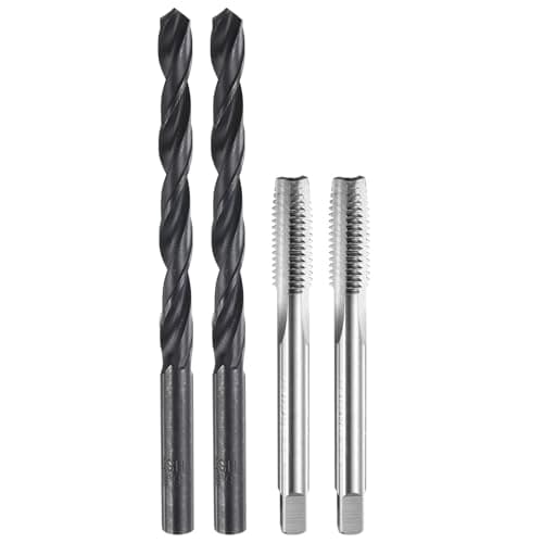 Image of sourcing map Tap and Drill Bit Set, 2pcs M8 x 1.25 Metric Straight Flute Thread Screw Taps & 2pcs 6.8mm Twist Drill Bits, Uncoated/Black Oxide HSS-6542 Tapping Threading Tool Kit