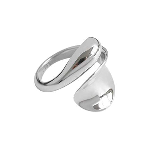 Image of OSALAD 925 Sterling Silver Large Plain Snake Rizable Rings Women Luxury Gold Rock Punk Adjustable Statement Jewelry