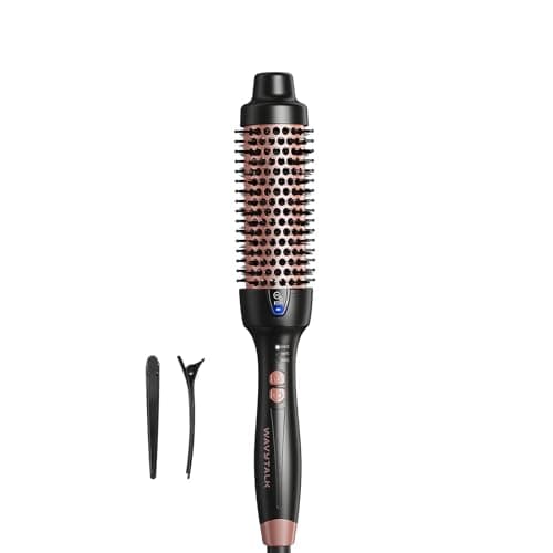 Image of Wavytalk Thermal Brush, Heated Hot Brush for Hair Styling, 38mm IonicThermal Round Iron for Blowout Express, Heated Curling Iron Create Natural Curls, Dual Voltage and UK Plug, Rose Gold